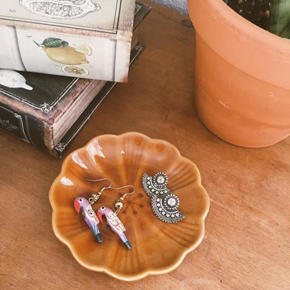 Wooden Parrot Earrings